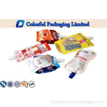 reusable Laminated Pouch , Beverag / juice stand up foil po